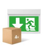 Multipack 4x Noxion LED Emergency Sign | Wall/Ceiling Mounted | 3.5W 20lm | 30m Viewing Distance - Emergency 3H - Incl. 4 Directions